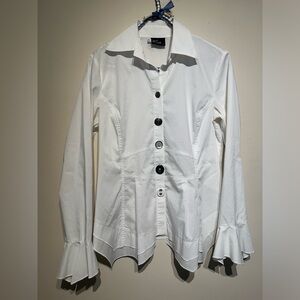 100% cotton Asymmetrical Blouse with Funky Buttons